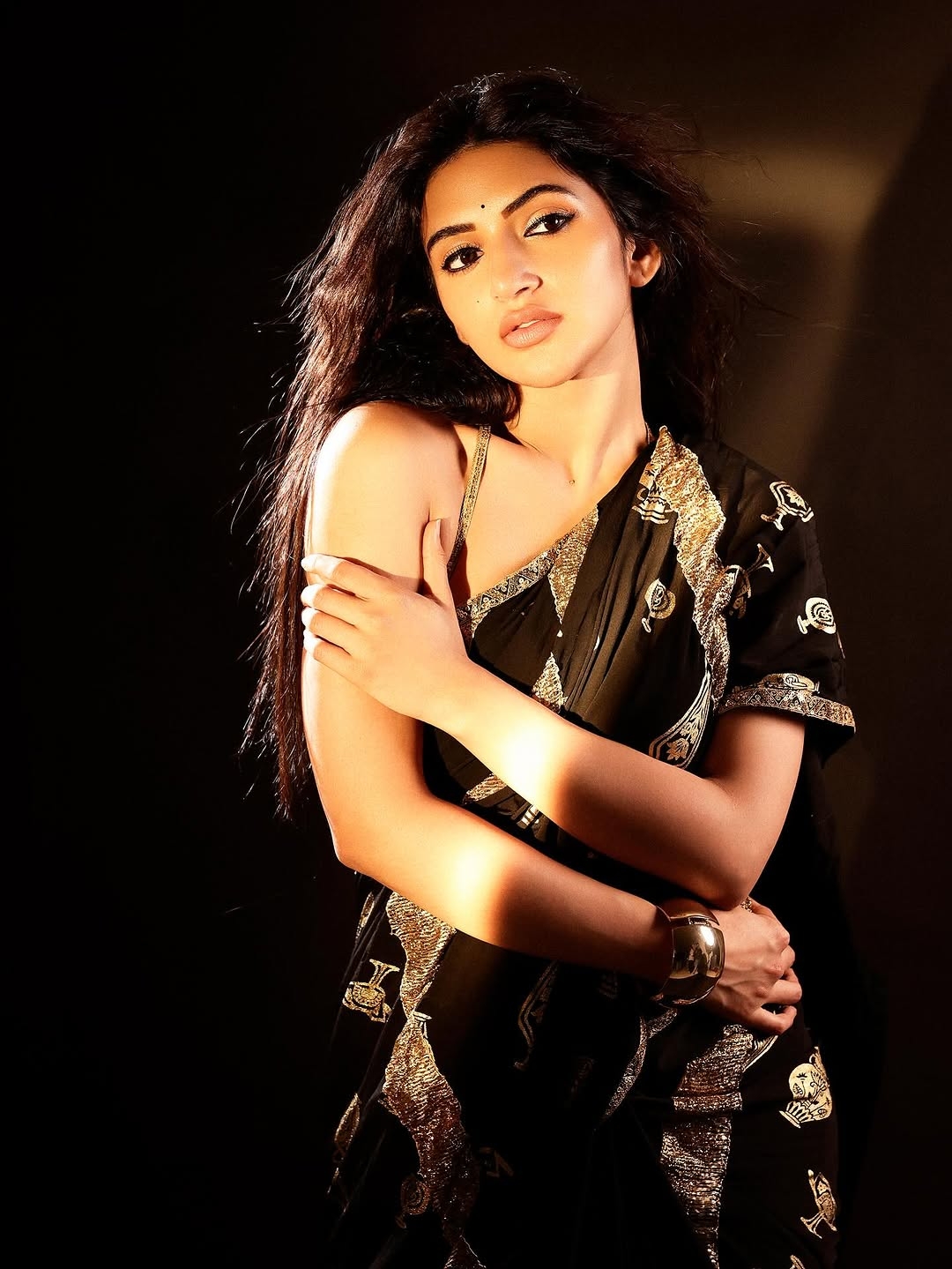 Sree Leela Latest black saree photos